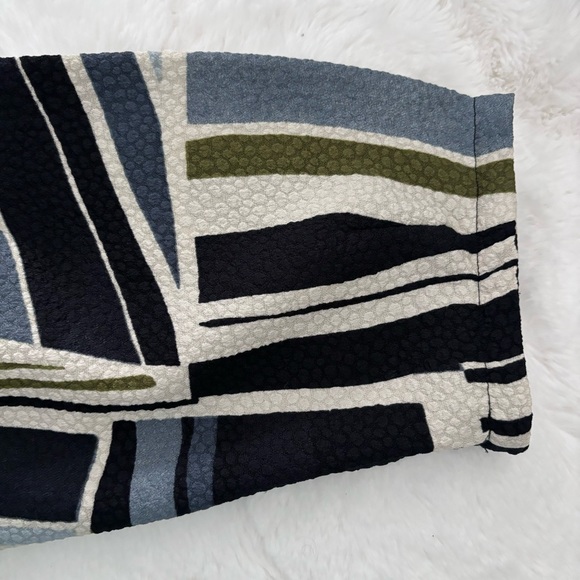 Weston Anthropologie Geometric Striped 3/4 Sleeve Shift Dress Size Medium - Picture 6 of 12